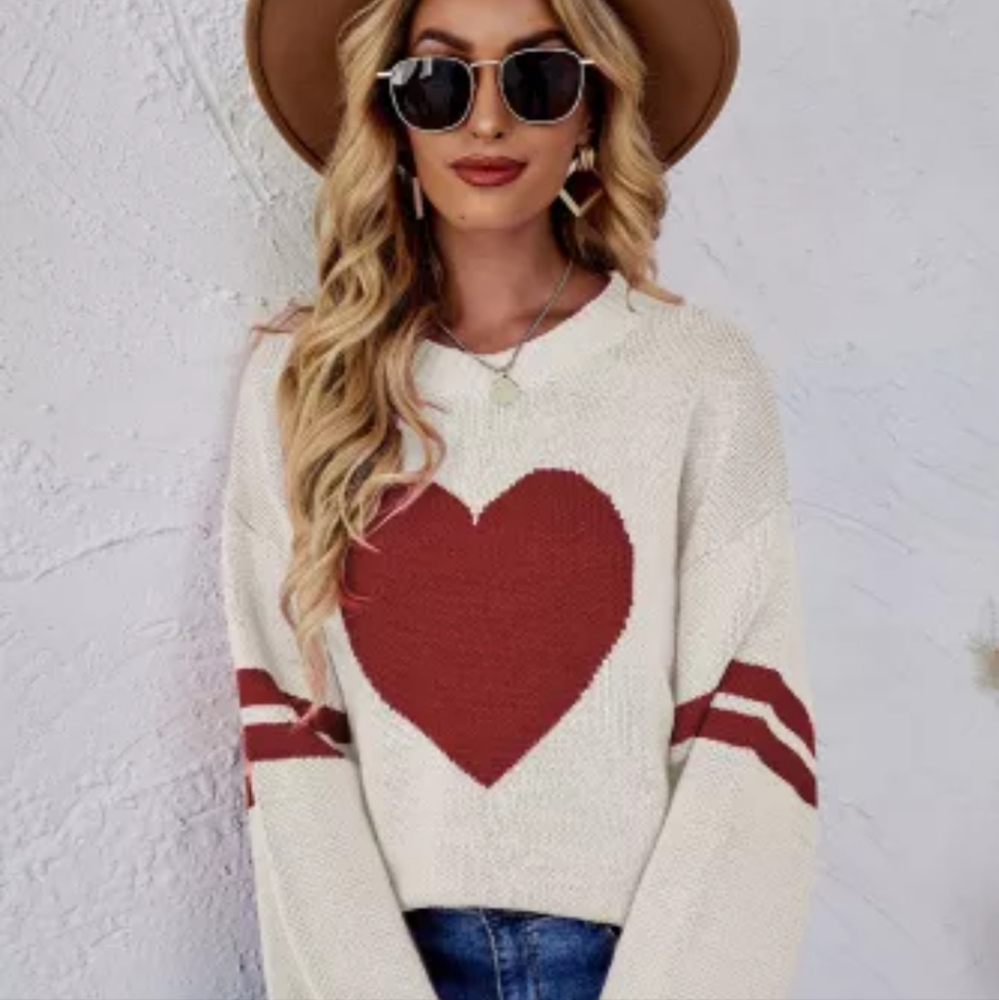 ❤New beige heart sweater - Picture 4 of 12